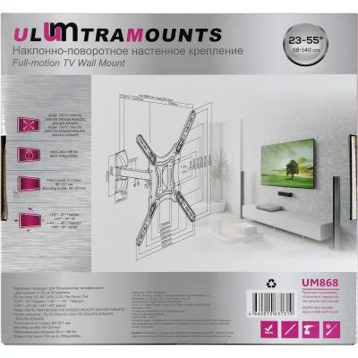 Кронштейн 23-55" [58-140см], до 30кг, UltraMounts UM868, черный 