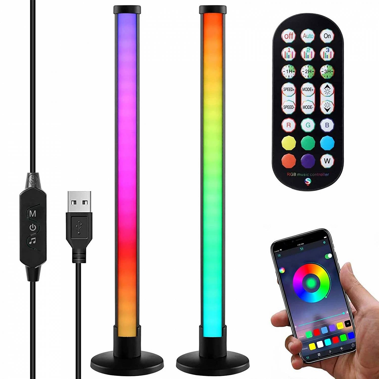 Купить Светильник настольный RGB, 2*50см, пульт, Bluetooth, USB, OG-LDP29**  по цене 2 290 руб., в сети магазинов Эпицентр