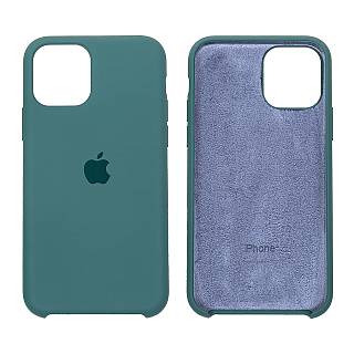 Чехол-накладка iPhone 11, TPU Soft touch, лого, темно-зеленый /BL/