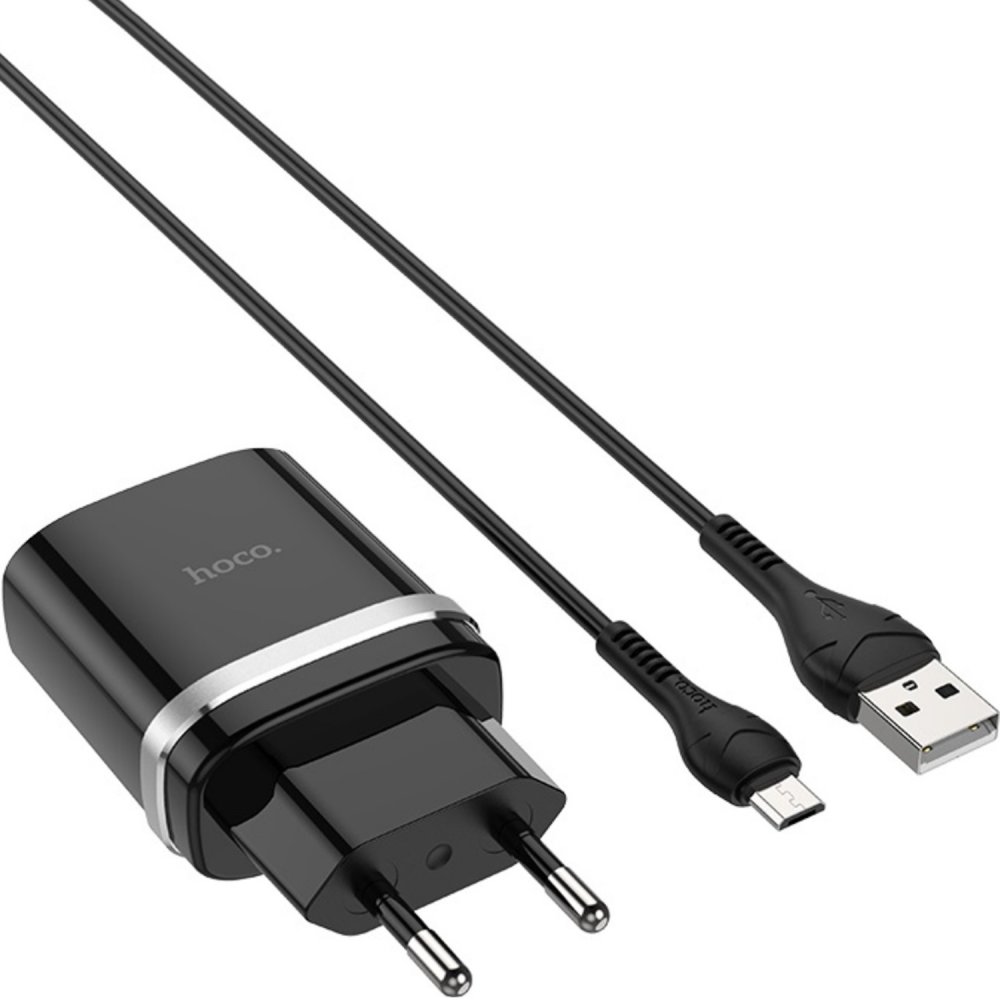 Купить СЗУ HOCO C12Qm Smart QC3.0 3А + кабель microUSB 1м, черный по цене  410 руб., в сети магазинов Эпицентр