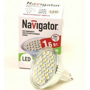 LED лампа GU5.3/01,6W/3000, Navigator