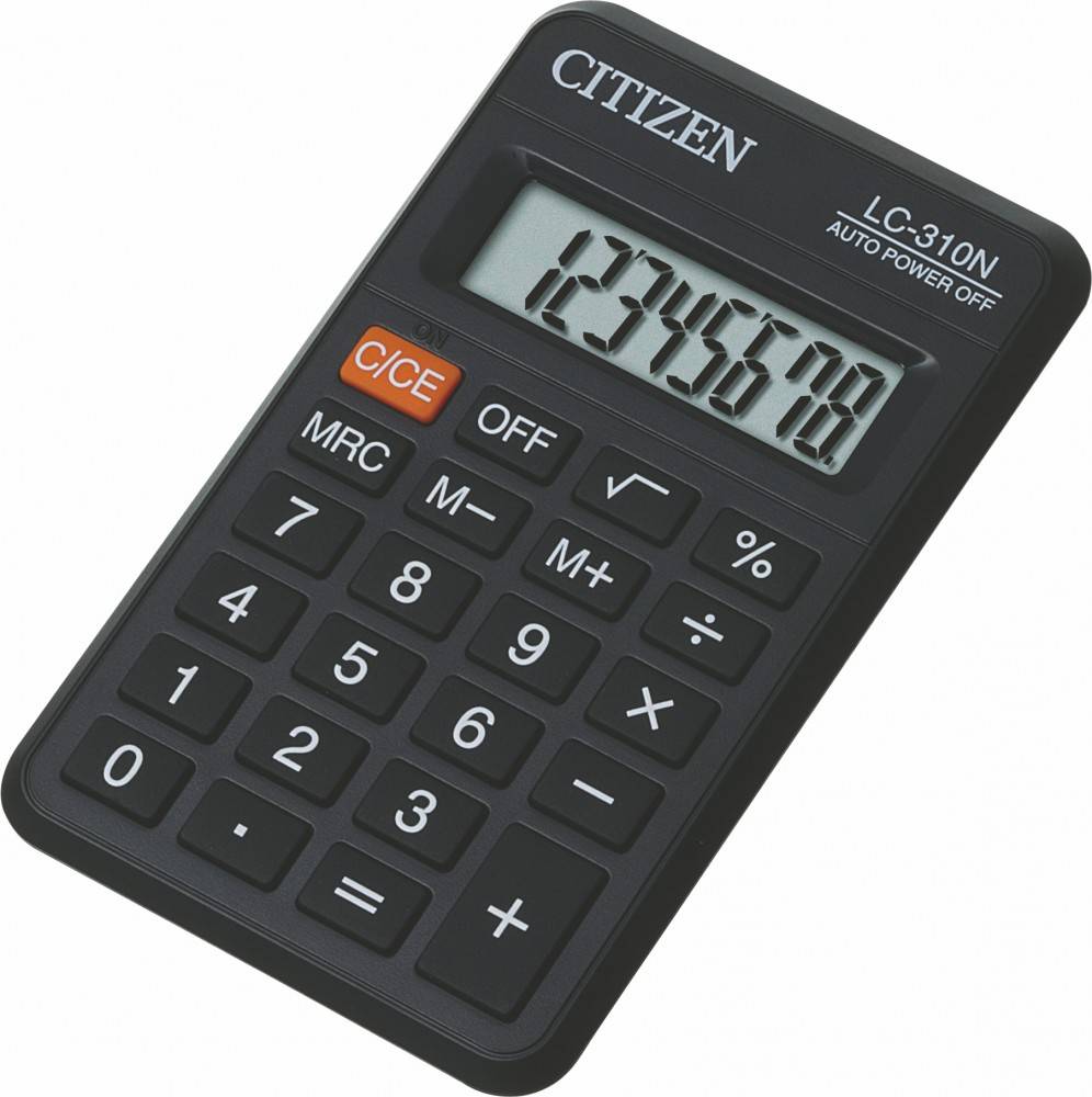 Купить Калькулятор CITIZEN LC-310NR 8-разр., карманный по цене 360 руб., в  сети магазинов Эпицентр