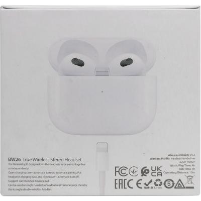 Беспроводные наушники BOROFONE BW26 TWS, bluetooth, в кейсе, белый