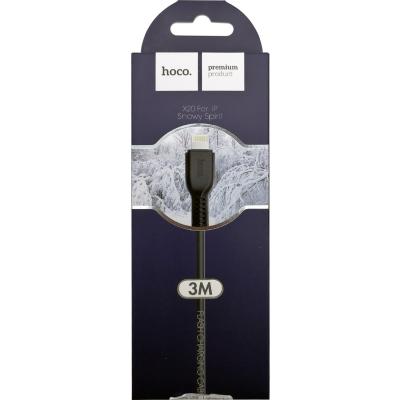 Кабель USB - Lightning 8pin, 3,0м, HOCO X20 Flash Series, черный 