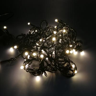 Гирлянда рисинка, 5м, 100LED, теплый белый, черный провод 