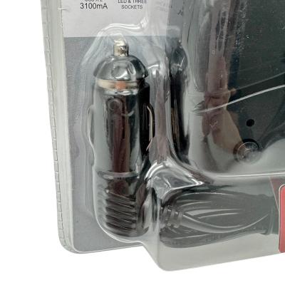 Разветвитель прикуривателя, 3 гнезда+2USB 1,2А, OLESSON 1677