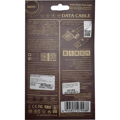 Кабель USB - micro USB, 1,0м, Remax Waist Drum RC-082m, черный /пакет/