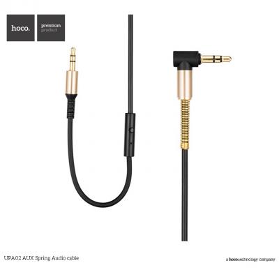 Jack 3,5mm - Jack 3,5mm 2,0м stereo HOCO UPA02 Series (with Mic), черный