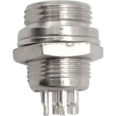 MIC12 (GX12) штекер 6pin, на корпус (5А, 125В)
