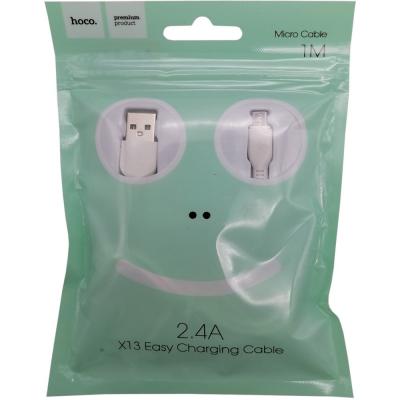 Кабель USB - micro USB, 1,0м, HOCO X13 Easy, белый /пакет/