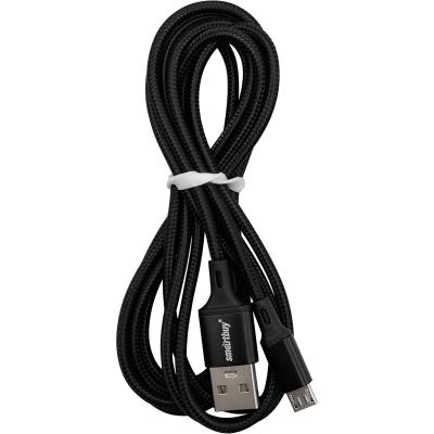 Кабель USB - micro USB, 2,0м, SmartBuy S14, 3A, нейлон, черный (iK-22-S14b)