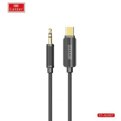 Jack 3,5mm - TYPE-C 1,2м, Earldom ET-AUX67, черный