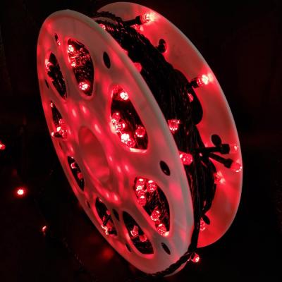 Гирлянда катушка, 50м, 240LED, 8mm, граненый, красн. LX-146