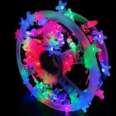 Гирлянда катушка, 35м, 150LED, Звезды RGB, Ч.П. LX-367