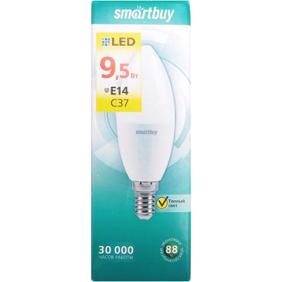 LED лампа C37/9,5W/3000/E14, Smartbuy	