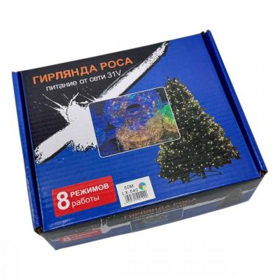 Гирлянда провол. 50м, 1500LED, РОСА / МИШУРА З.П. RGB LX-540
