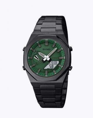 Часы наручные Skmei 1816 черный-зеленый-черный (black-green-black)  