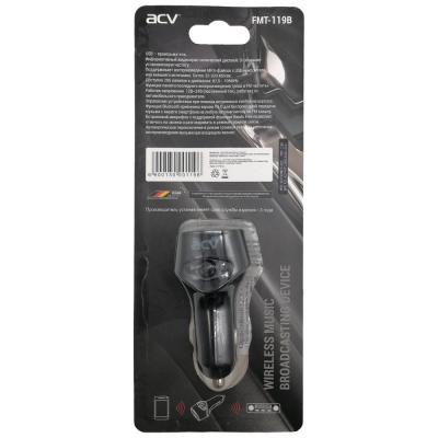 FM модулятор ACV FMT-119B (microSD, USB, 12V, Bluetooth)