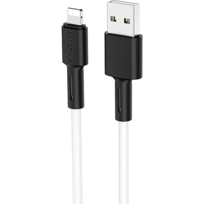 Кабель USB - Lightning 8pin, 1,0м, BOROFONE BX31 Soft silicone, силикон, белый