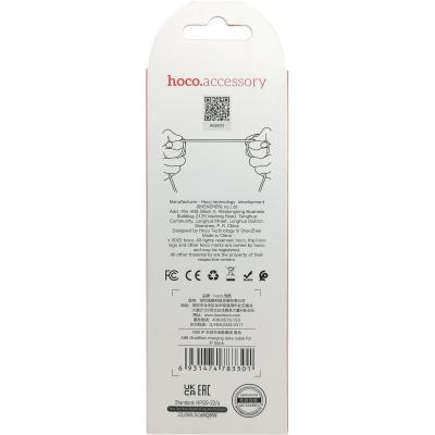 Кабель USB - Lightning 8pin, 1,0м, HOCO X88 Gratified, ПВХ, 2.4А, черный