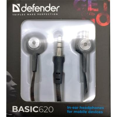 Наушники DEFENDER Basic 620, вставки, черный 