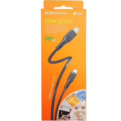 Кабель Type C - Lightning 8pin, 1,0м, BOROFONE BX66, PD 20W, черный 