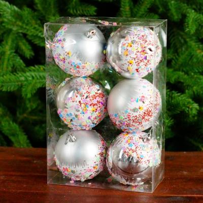 Игрушка ёлочная набор, 8см, уп. 6шт; LR8006-24-001, серебро