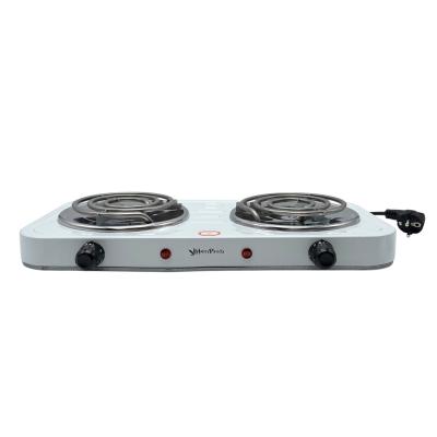 Электрическая плитка 2 конфорки, спираль, Happy Panda HP-03W (2000 Вт, белый)