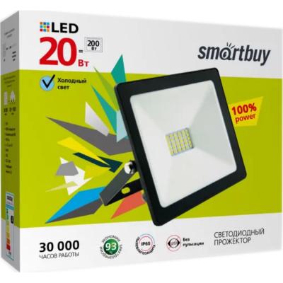 LED прожектор 20W, 6500K, IP65, 220V, черный (SBL-FLSMD-20-65K)***