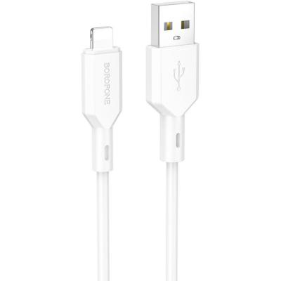 Кабель USB - Lightning 8pin, 1,0м, BOROFONE BX70, 2.4A, белый 