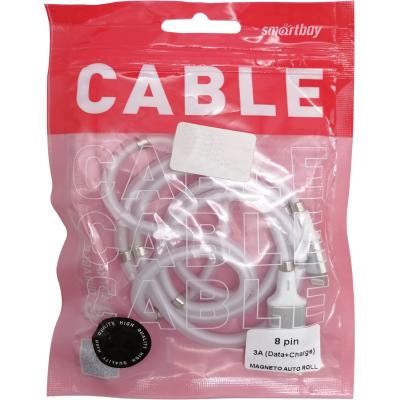 Кабель USB - Lightning 8pin, 1,0м, Smartbuy, 3A, самосвор. (iK-512mag)***
