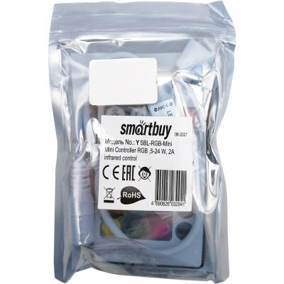 Контроллер - mini SmartBuy LED RGB IR с пультом, 5-24 W, 2A (SBL-RGB-Mini)