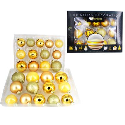 Игрушка ёлочная, уп.26шт. разноцветные золото, Darlens DL-DRL00660
