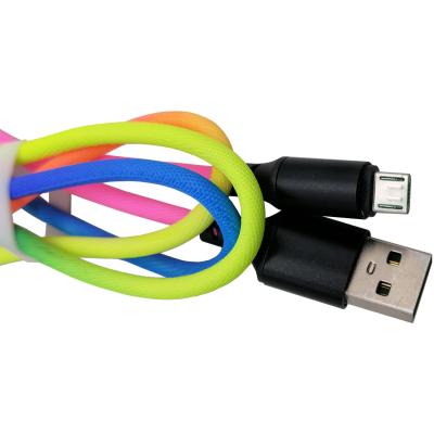 Кабель USB - micro USB, 1,0м, Smartbuy, в ткан. оплетке Acid, <2A, градиент (iK-12ARbox p-y)***