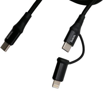 Кабель 2 в 1 Type C - Lightning 8pin+Type C, 1,0м, HOCO X50 Exquisito PD 60W, черный