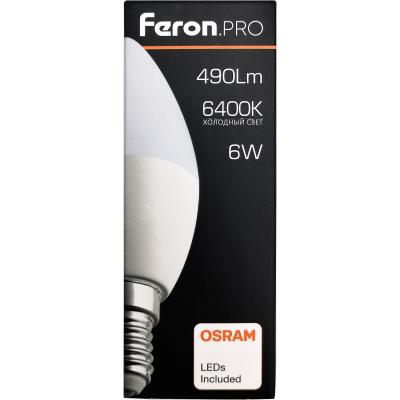 LED лампа C37/06W/6400/E14, Feron.PRO /38046/***