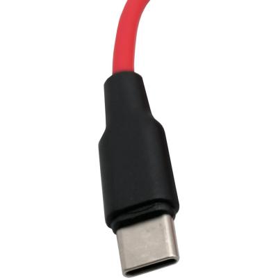Кабель USB - Type C, 1,0м, HOCO X21 Plus Silicone 3.0A, черный/красный