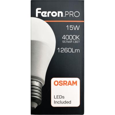 LED лампа A60/15W/4000/E27, Feron.PRO /38036/***