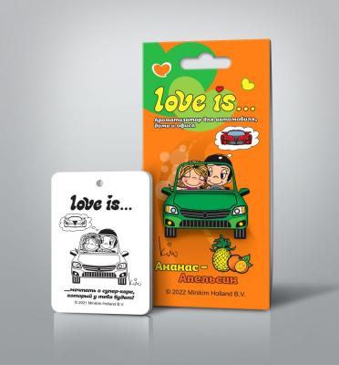 Ароматизатор картонный LOVE IS... (АНАНАС-АПЕЛЬСИН)
