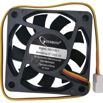 Вентилятор Gembird D6015SM-3, 60х60х15, втулка, 3pin, провод 25см