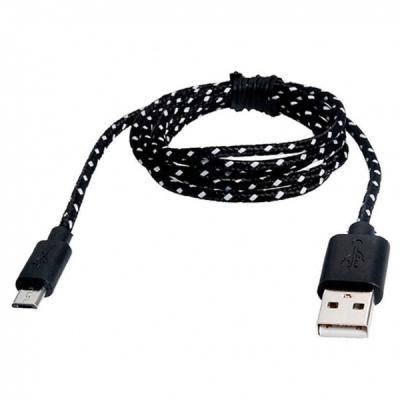 Кабель USB - micro USB, 1,2м, Smartbuy, нейлон, черный (iK-12n black)