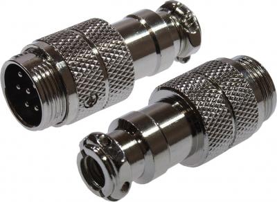 MIC16 (GX16) штекер 6pin, на кабель (7А, 125В)