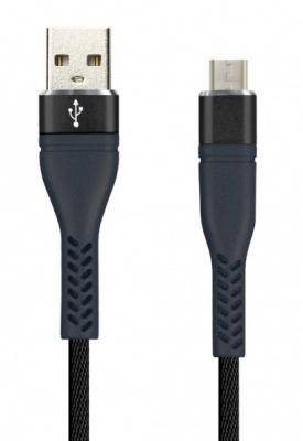Кабель USB - micro USB, 1,0м, Smartbuy, TWILL ERGO, 2A, черный (ik-12TWE black)