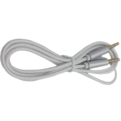 Jack 3,5mm - Jack 3,5mm 1,0м, ACV AC12-3511S, серый, нейлоновая оплётка