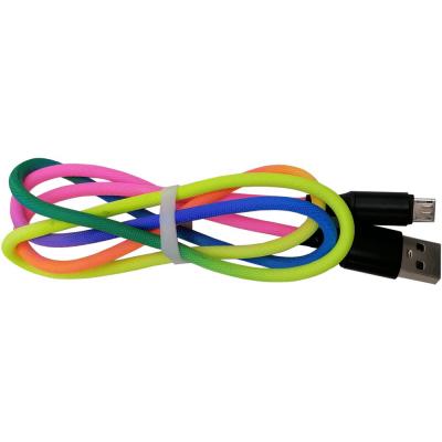 Кабель USB - micro USB, 1,0м, Smartbuy, в ткан. оплетке Acid, <2A, градиент (iK-12ARbox p-y)***