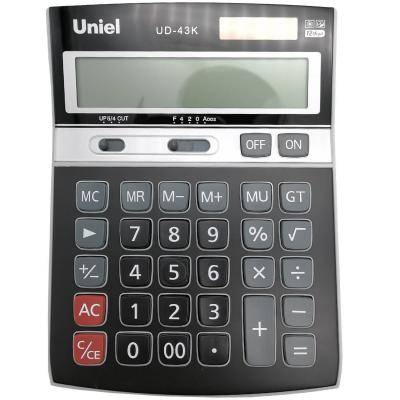 Калькулятор Uniel UD-43K 12 разр., настольный, черный