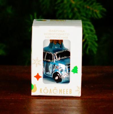 Игрушка ёлочная, 1шт. 6см. Автомобиль ЗАЗ, голубой