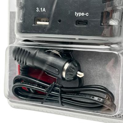 Разветвитель прикуривателя, 3 гнезда+1xUSB+1xUSB-C, OLESSON 2013 (1656)