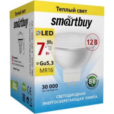 LED лампа 12V GU5.3/07W/3000, Smartbuy (SBL-GU5_3-07-30K-12V)