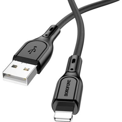 Кабель USB - Lightning 8pin, 1,0м, BOROFONE BX66 Wide way, силикон, черный